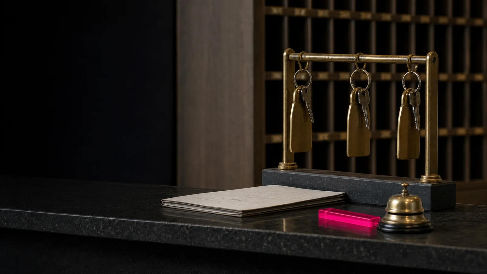 Brass keys and a service bell